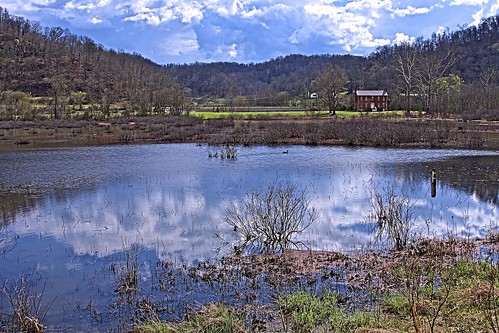 blue sky water clouds march pond wv hdr pentaxart pentaxk7 gbwma