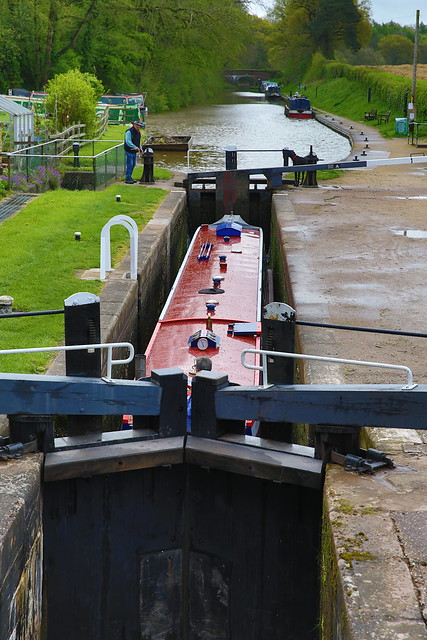 Tyrley lock with narrow boat, Shropshire Union canal