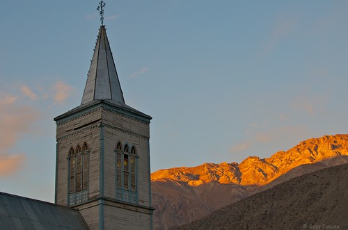 chile travel sunset mountains church pisco piscoelqui elquivalley
