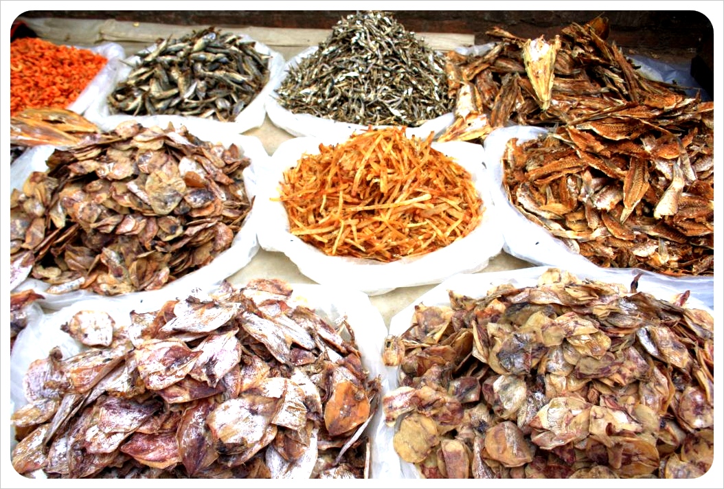 luang prabang morning market dried fish