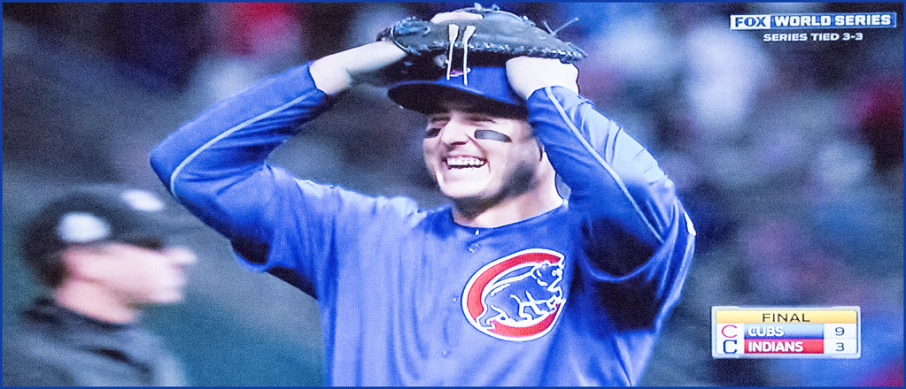 File:Cubs first baseman Anthony Rizzo celebrates the final out of the 2016 World  Series. (30709978996) (cropped).jpg - Wikimedia Commons