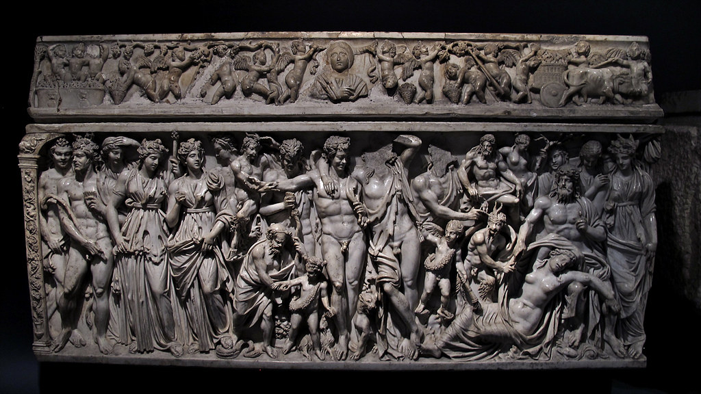 Dionysus and Ariadne Sarcophagus 190-200AD Roman Walters collection