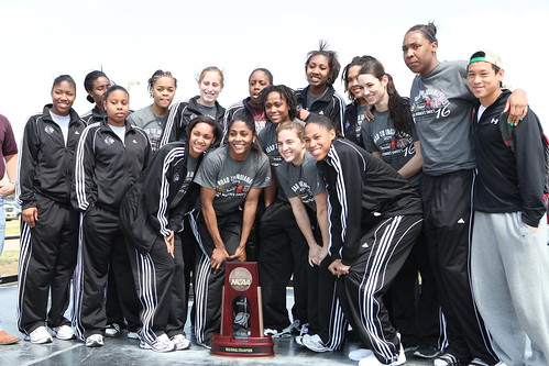Women's Basketball Group with Trophy