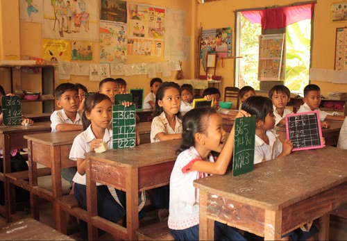 A primary classroom in Cambodia