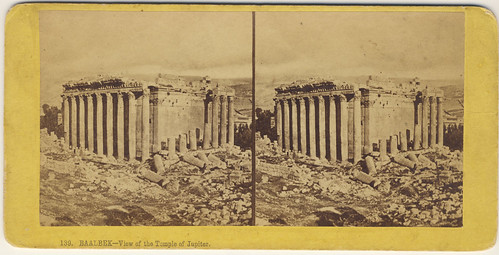 baalbek templeofjupiter ruins building lebanon heliopolis beqaa valley stereoview historical roman stereoscopicphotograph aussiemobs