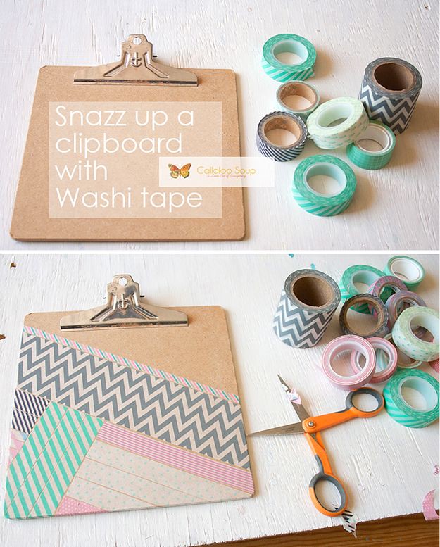 clipboard with washi tape