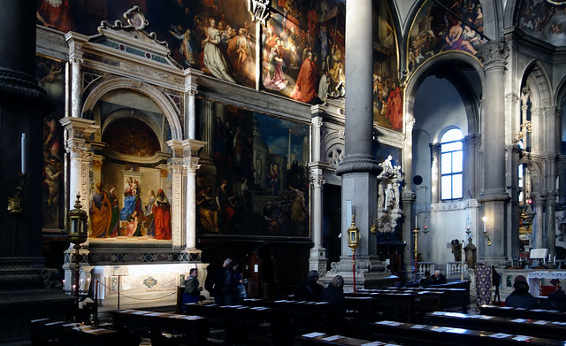 View of Giovanni Bellini's San Zaccaria Altarpiece from the southwest corner