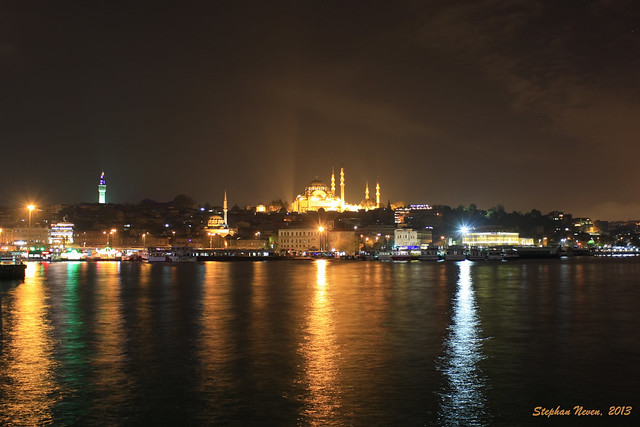 Nightly skyline of Istanbul