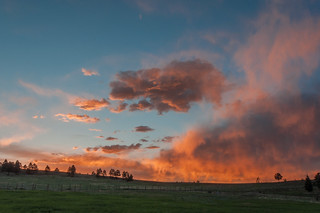 Colorado Sunset over meadow
