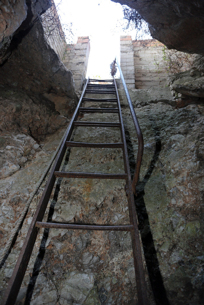 Ladder leading to Camp Bay Cave, Parson's Lodge, Gibraltar