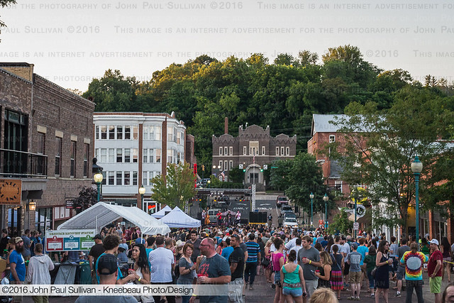 Looking down Court Street to the stage during Boogie on the Bricks