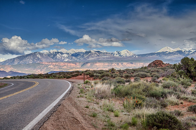 La Sal Mountains from Arches National Park