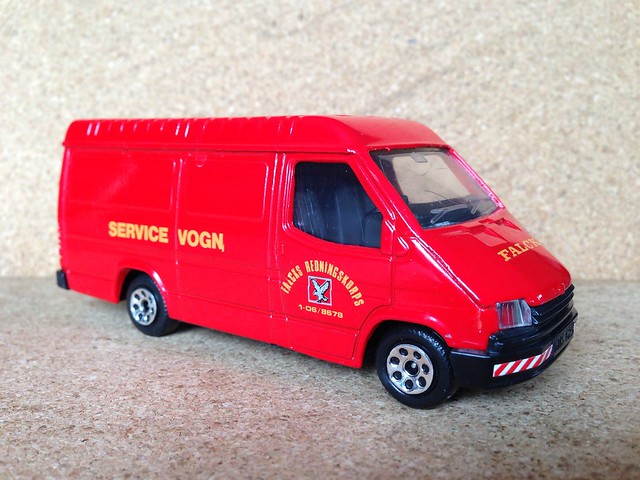 Corgi Ford Transit - Falck (Denmark) Fire Service - Service Van - Die Cast Metal Miniature Scale Model Emergency Services Vehicle