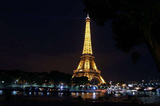Eiffel behind the Seine River