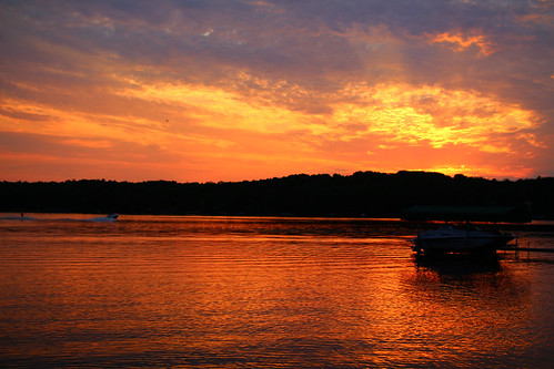 sunset lake minnesota boat nisswa