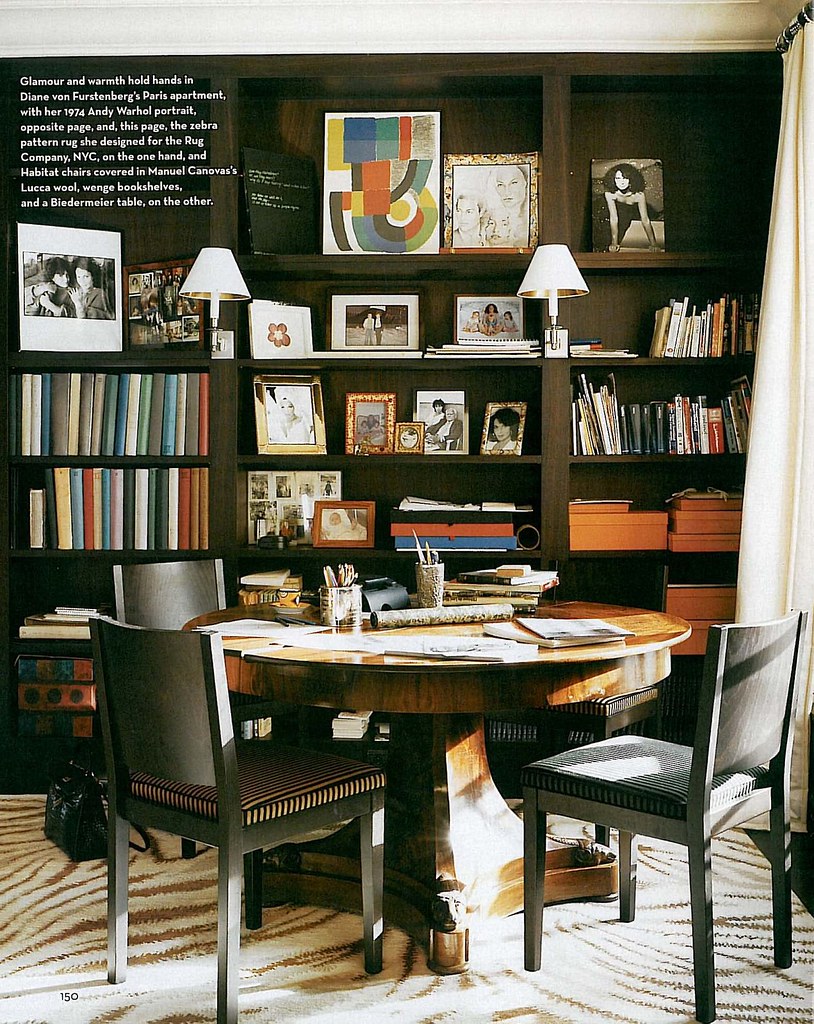 Diane Von Furstenberg's fabulous Paris library + Hermes boxes