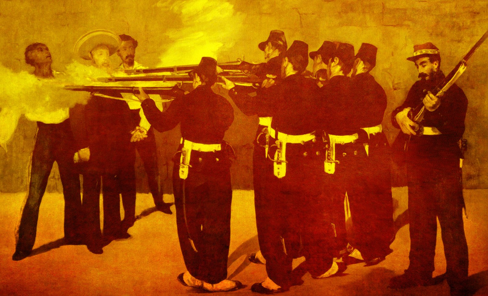 Fusilamientos, dramatizaciones de Francisco de Goya y Lucientes (1814), Edouard Manet (1868), Pablo Picasso (1951).