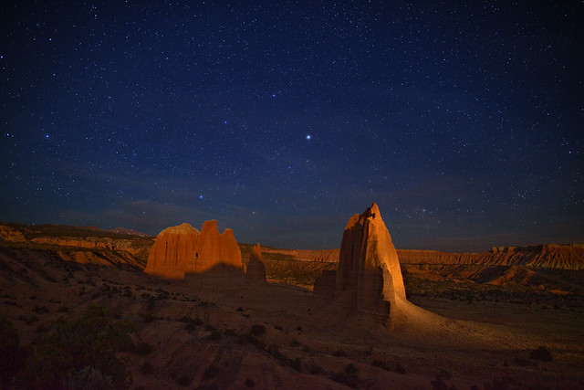 Moonlight across Cathedral Valley