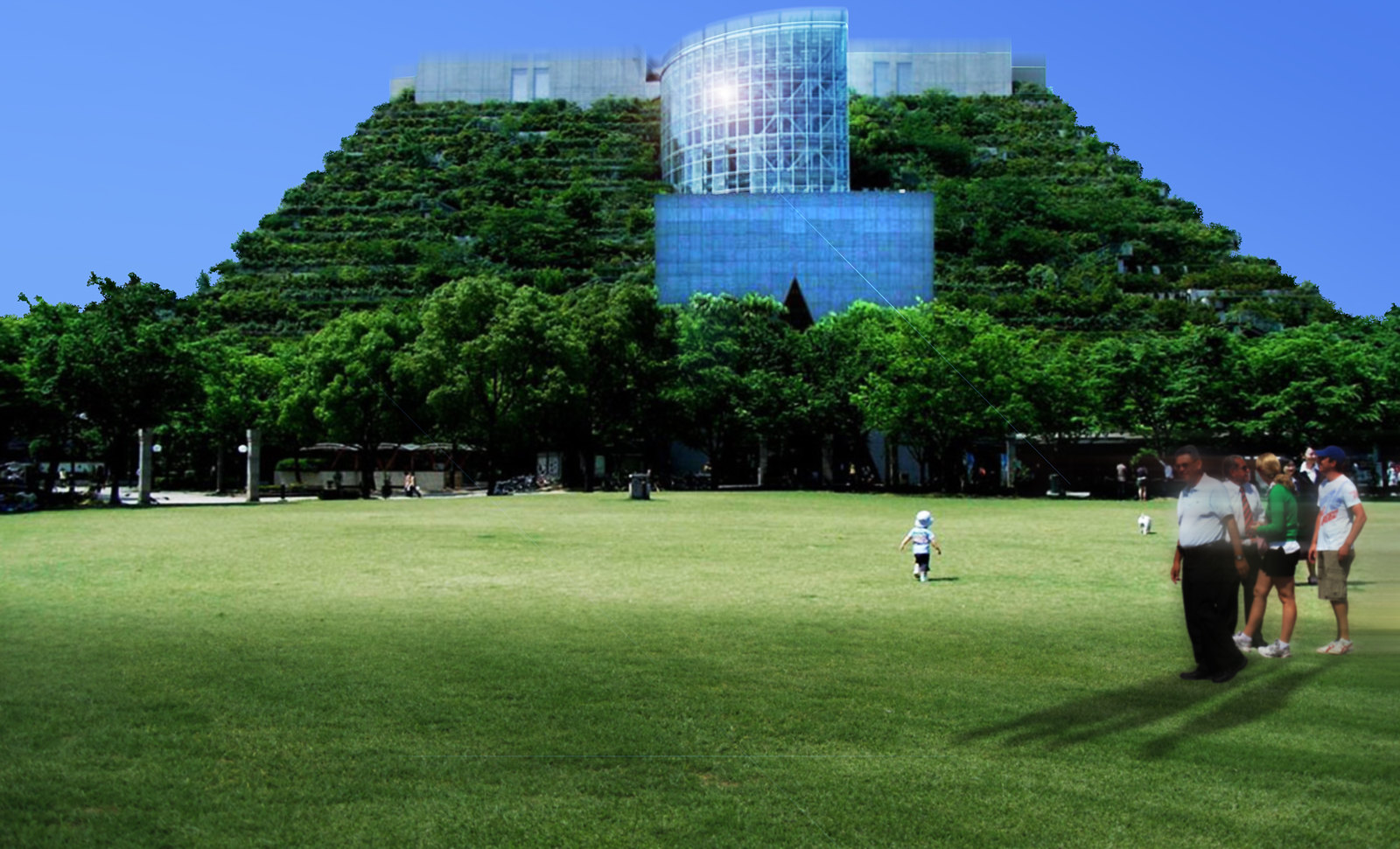 Fukuoka, ministerio con parque piramidal