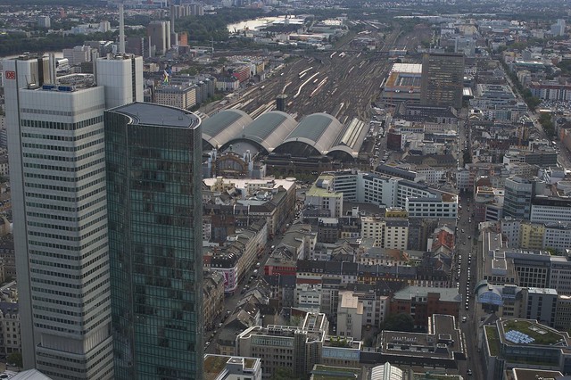 DB tower with Frankfurt main station