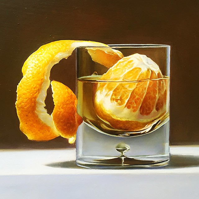 An Orange in a Glass of ?