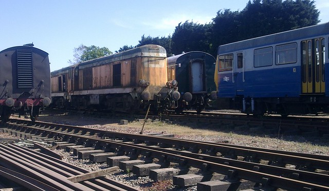 2 x 20s repatriated from France, 2001 & 2002 (20035 & 20063) at the Colne Valley Railway.