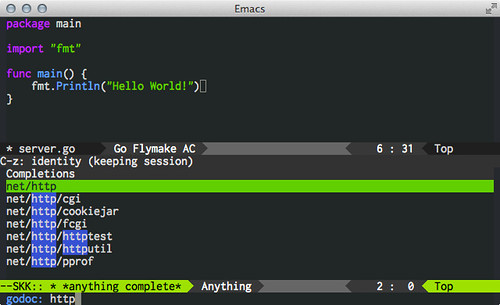 go-mode with anything godoc completion