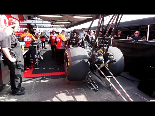 NHRA Doug Kalitta engine testing before the semi-finals round in Pomona 2014