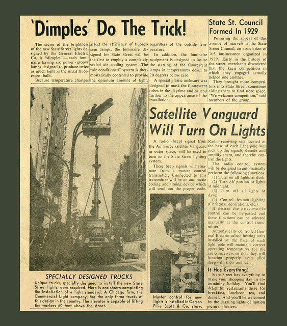 Zeitungsbeilage aus Chicago vom 13. November 1958 zur Eröffnung der neuen Sraßenbeleuchtung.