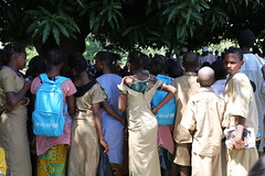 6th grade girls receive schoolbags from UNICEF
