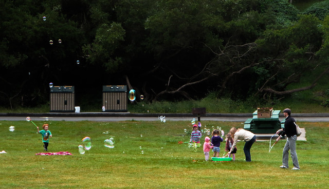 big bubbles in Speedway Meadows; Golden Gate Park, San Francisco (2013)