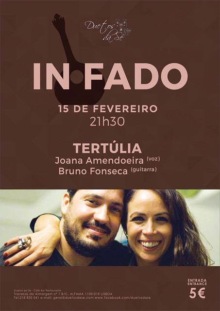 concerto Duetos da Sé - DOMINGO 15 FEVEREIRO 2015 - 21h30 - IN FADO - TERTÚLIA