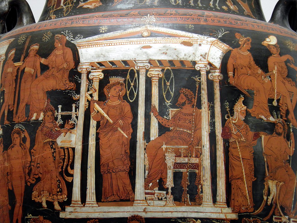 Apulian red-figured volute krater with scenes of the Underworld, ca. 340-330 BC, Staatliche Antikensammlungen, Munich