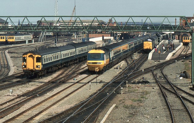 BR HST on up fast service through Doncaster, 23rd. August 1980