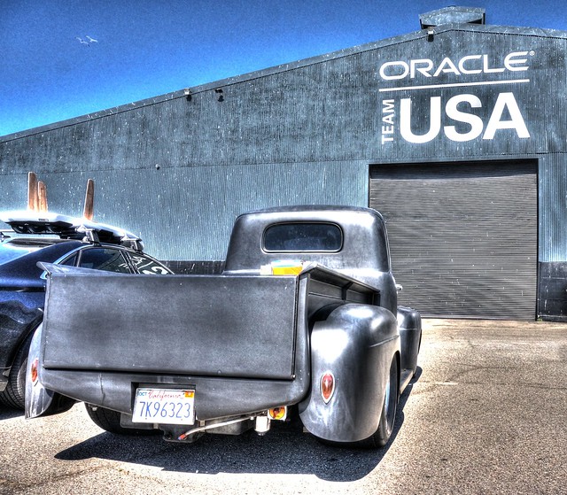 Old car at Oracle Racing Team HQ