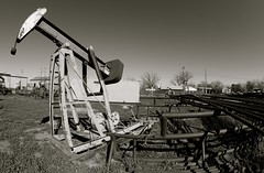 Pumpjack and drillpipe