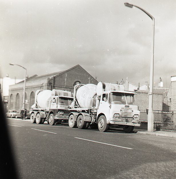 Pair of GUY Cement Mixers Warriors ? Black & White 1960's from Dad's cab