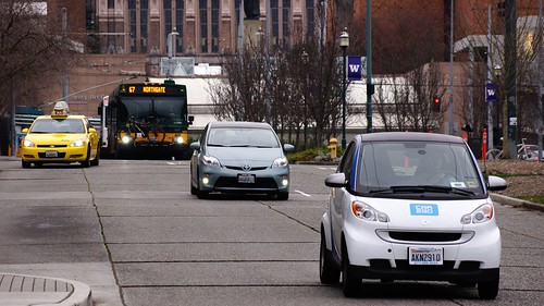 Car2Go and Metro Rt 67 on Campus Parkway