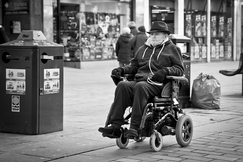 life lighting street old city uk light shadow portrait people urban blackandwhite bw white man black detail male texture monochrome face canon landscape photography 50mm mono scotland living blackwhite natural humanity outdoor expression glasgow candid wheelchair streetphotography social scene oxygen health human shade 7d depth tone facial commentary determination disability candidstreetphotography