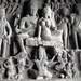 Shiva and Parvati in sculptures inside the Ellora Caves