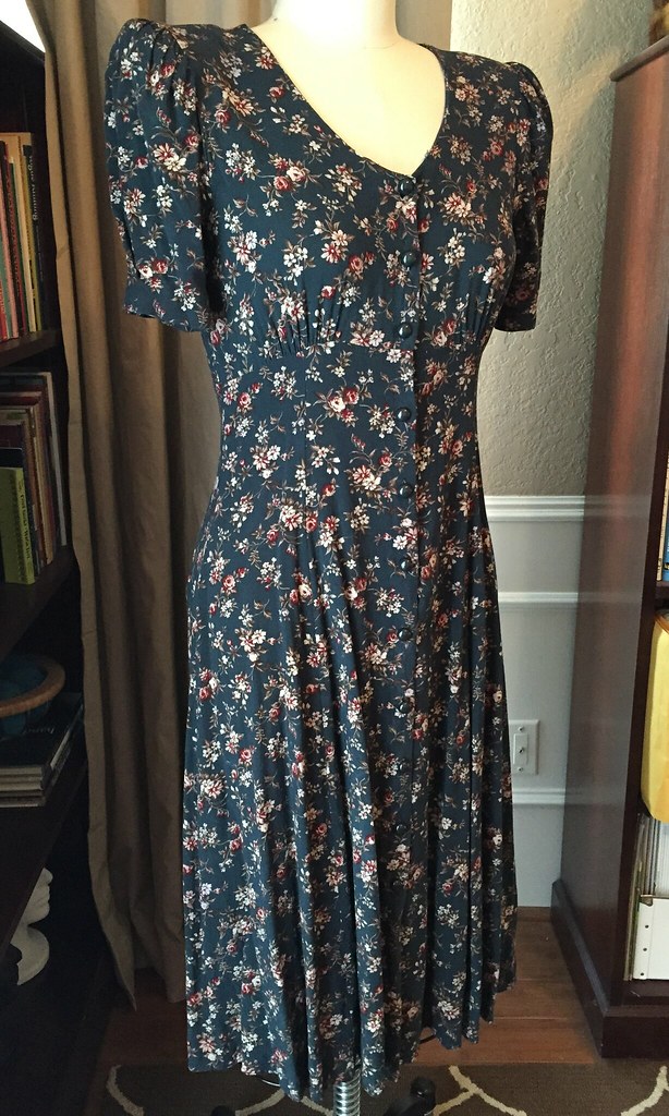 Teal Floral Dress - Before | A frumpy 90s dress gets a boho … | Flickr