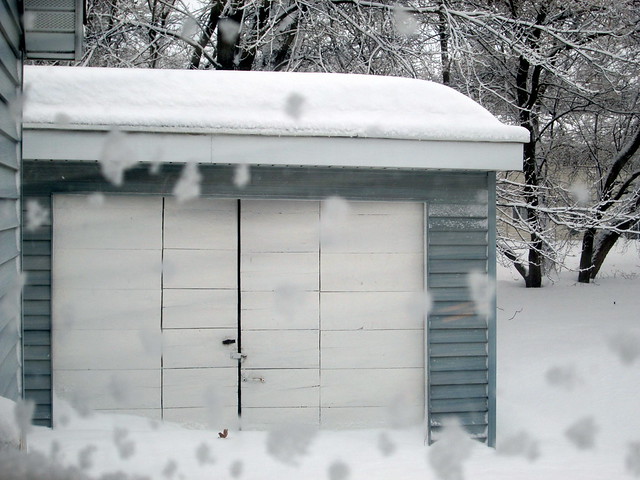 Snow Near A Shed.