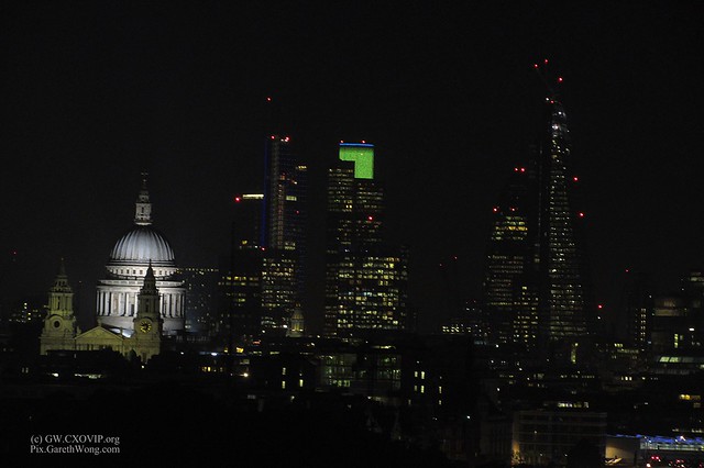 St Pauls and Shard at night from afar, view from Pearson's London HQ IMG_0906
