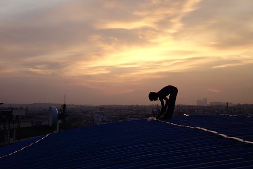 sunset india dusk worker hyderabad vocation