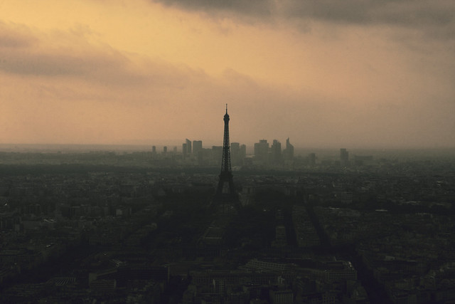 hazy dusk at paris