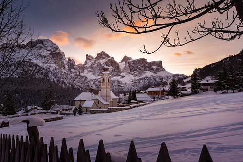 winter sunset italy snow church italia chiesa trentino dolomiti altabadia 2015 colfosco svigilio trentinoaltoadige