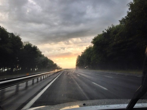 road sunset sunshine rain weather clouds bright belarus hdr fromcarwindow