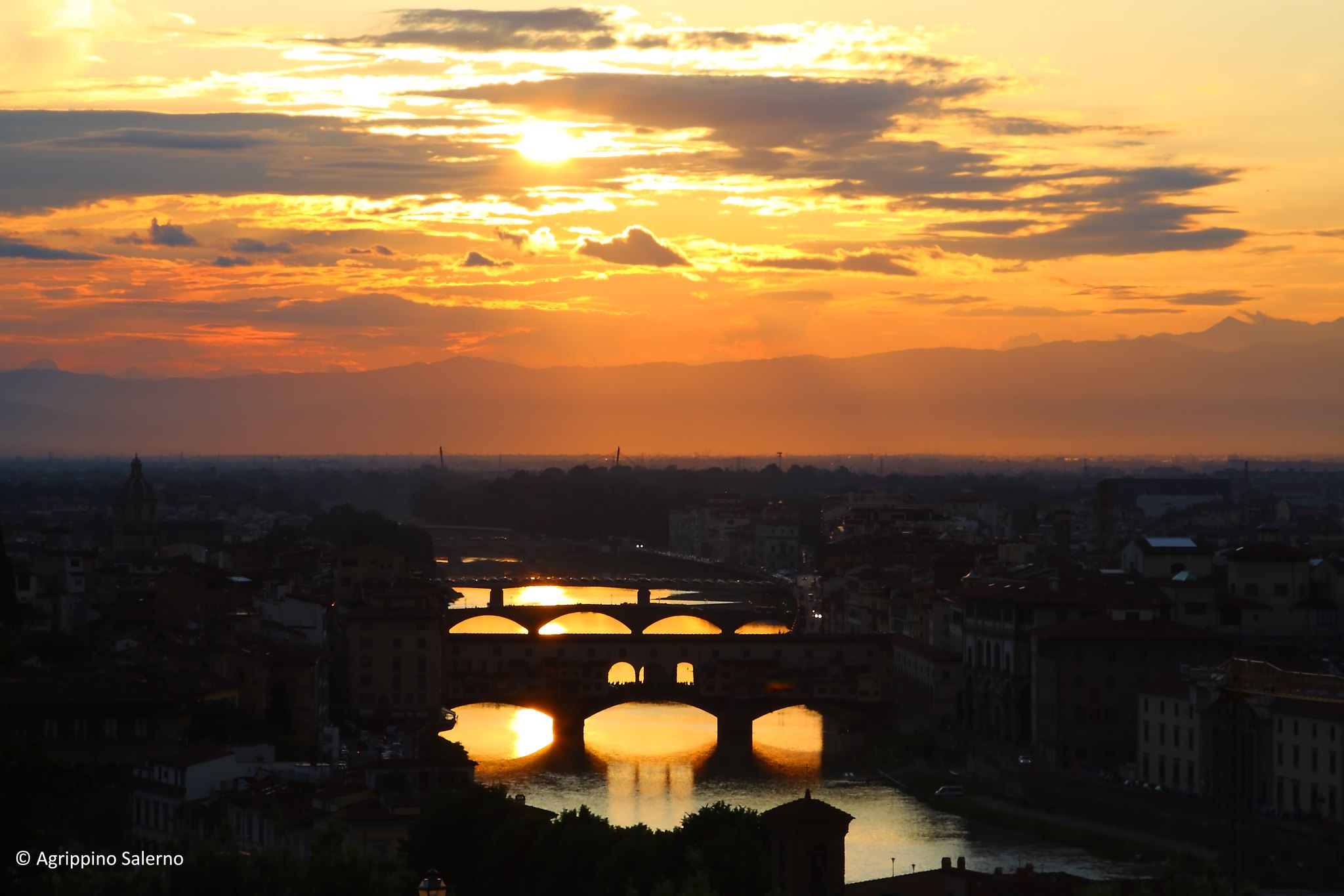 Golden light over Ponte Vecchio