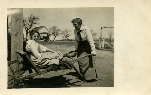 Two Women and a Wheelbarrow