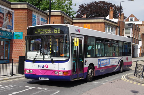 First Essex Scania L113CRL / Wright Axcess Ultralow 65534 , R134 GSF with front fleetnumber rubbed away | by EastBeach68